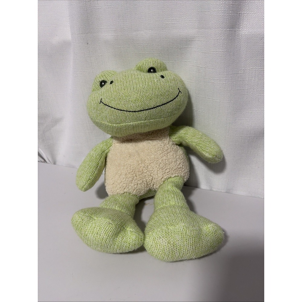 Spark Create Imagine 13" Green Knit Frog Baby Rattle Plush Stuffed Animal